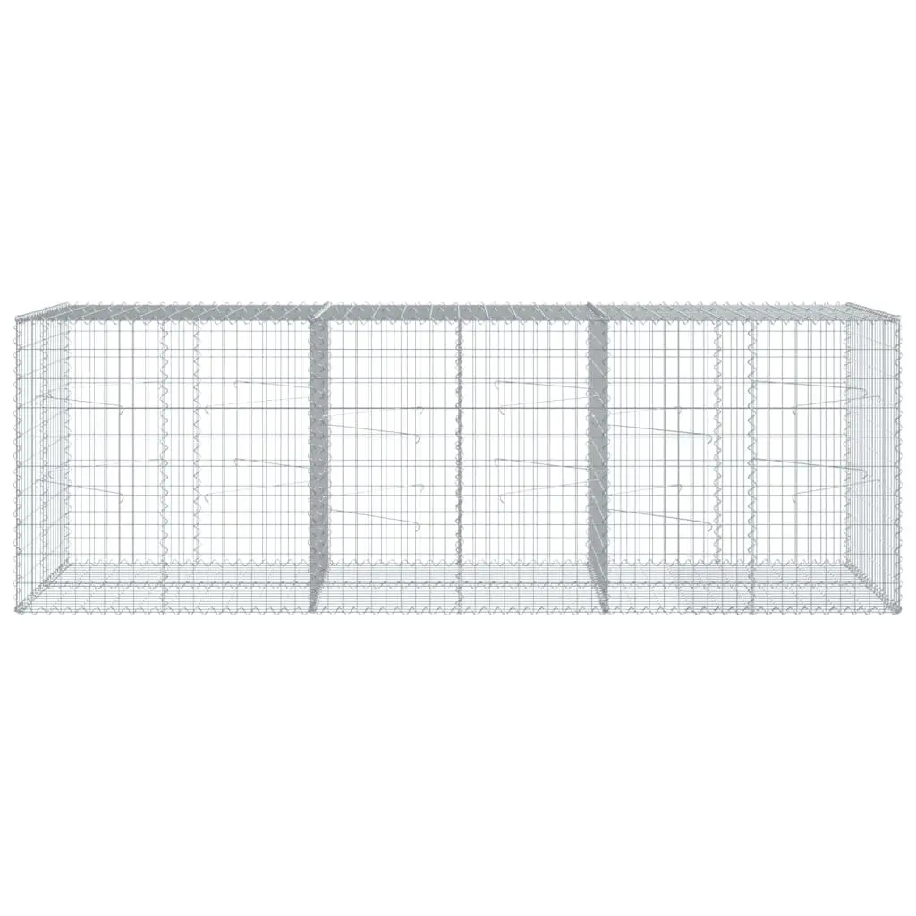 Gabion Basket Galvanised Iron Wire 300x100x100 cm Silver Garden Retaining Wall Decorative Cage