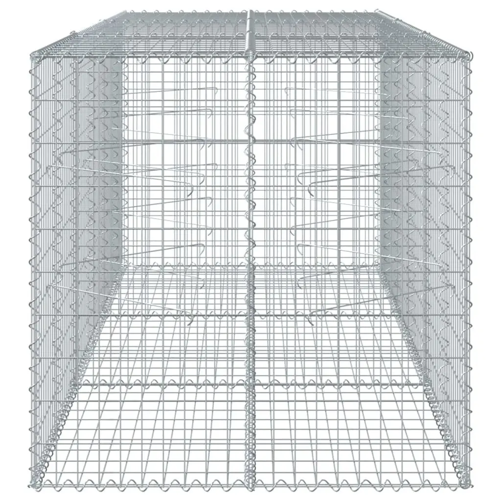 Gabion Basket Galvanised Iron Wire 300x100x100 cm Silver Garden Retaining Wall Decorative Cage