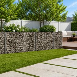 Practical Gabion Basket with Cover 350x100x100 cm for Your Garden