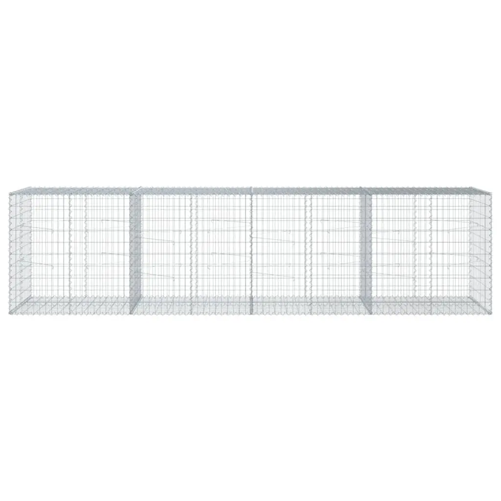 Gabion Basket Galvanised Iron Wire Cage with Cover 400cm x 100cm x 100cm for Garden Landscaping and Outdoor Decor