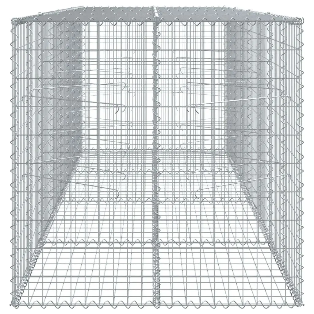 Gabion Basket Galvanised Iron Wire Cage with Cover 400cm x 100cm x 100cm for Garden Landscaping and Outdoor Decor