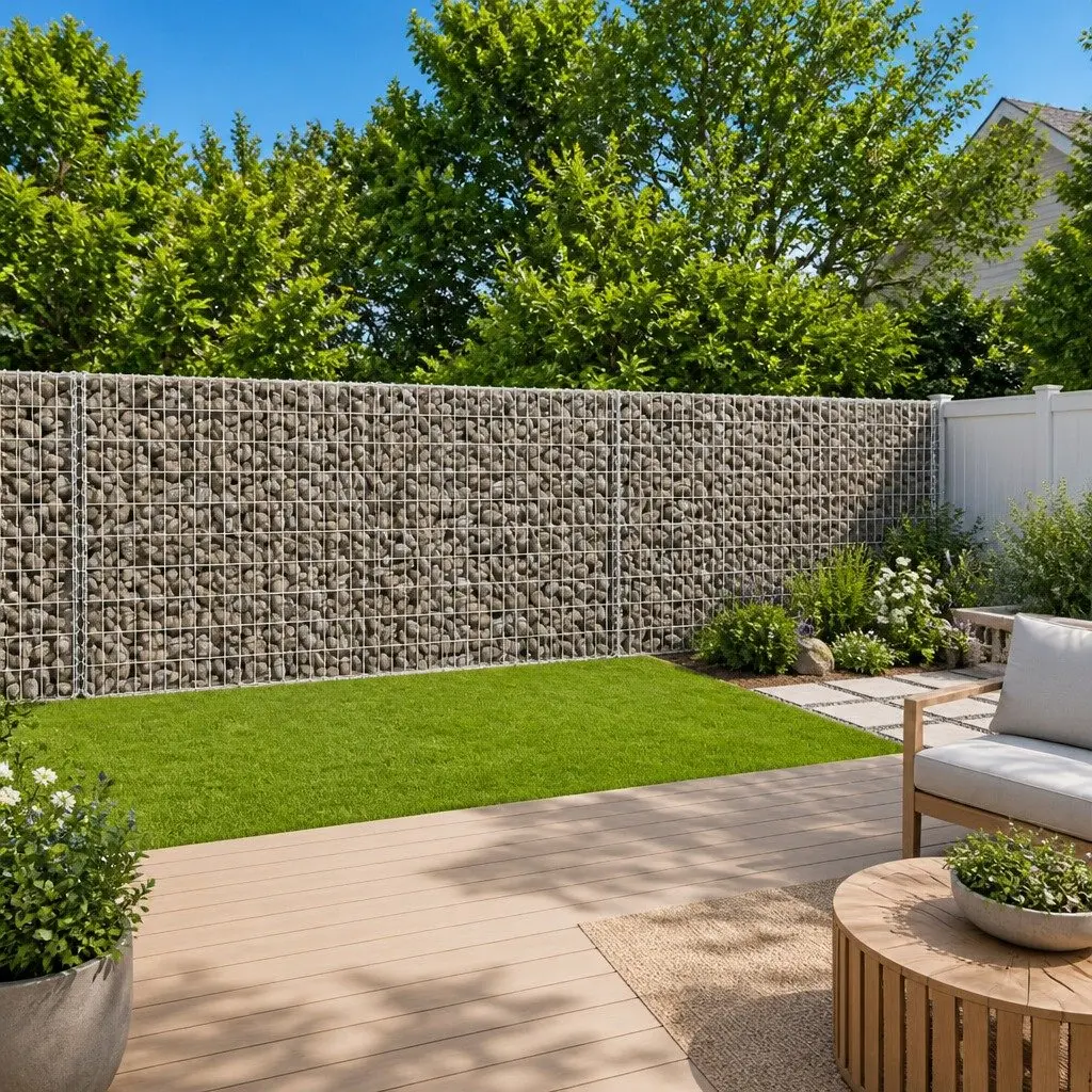 Gabion Basket Galvanised Iron Wire Cage with Cover 500x100x100cm Outdoor Garden Structure