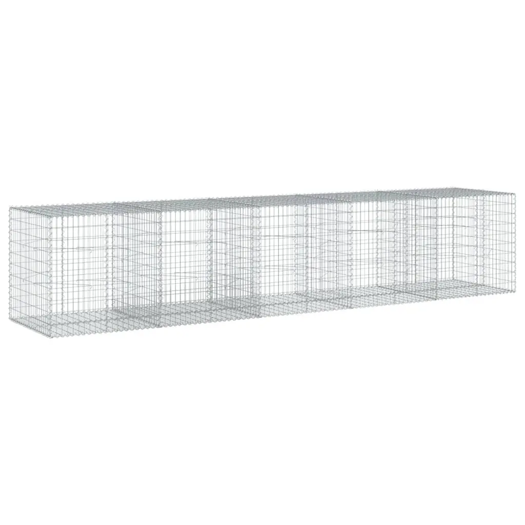 Gabion Basket Galvanised Iron Wire Cage with Cover 500x100x100cm Outdoor Garden Structure