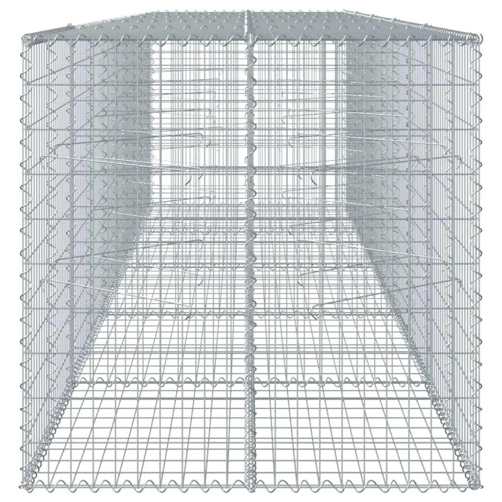 Gabion Basket Galvanised Iron Wire Cage with Cover 500x100x100cm Outdoor Garden Structure