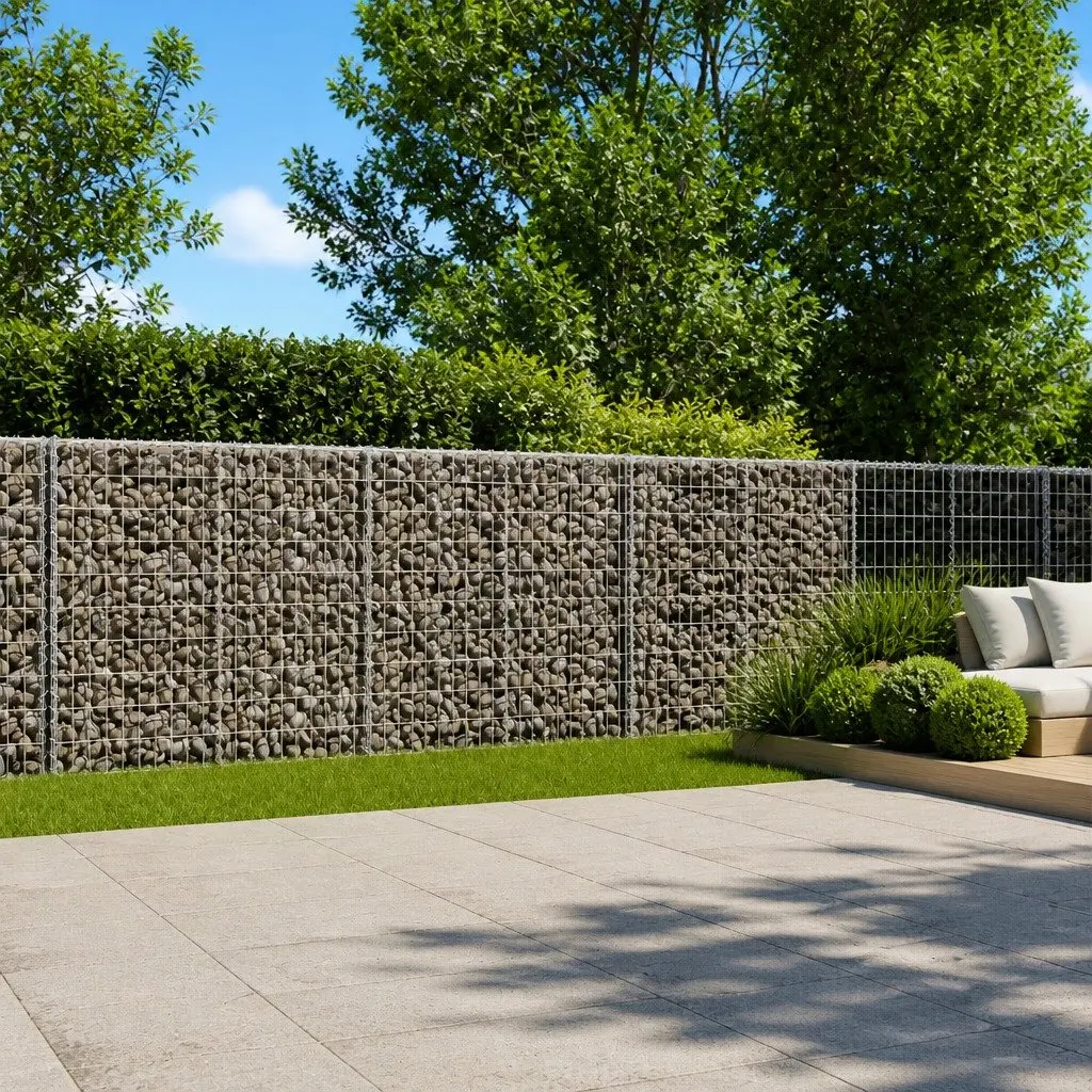 Gabion Basket Galvanised Iron 550x100x100 cm Silver with Cover