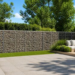 Practical Gabion Basket with Cover 550x100x100 cm for Gardens