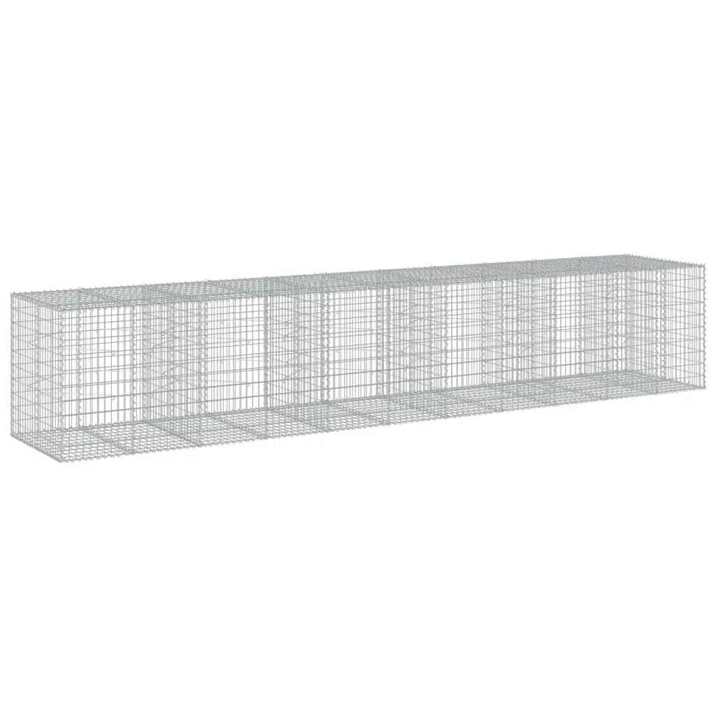 Gabion Basket Galvanised Iron 550x100x100 cm Silver with Cover