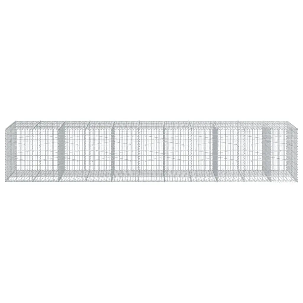 Gabion Basket Galvanised Iron 550x100x100 cm Silver with Cover