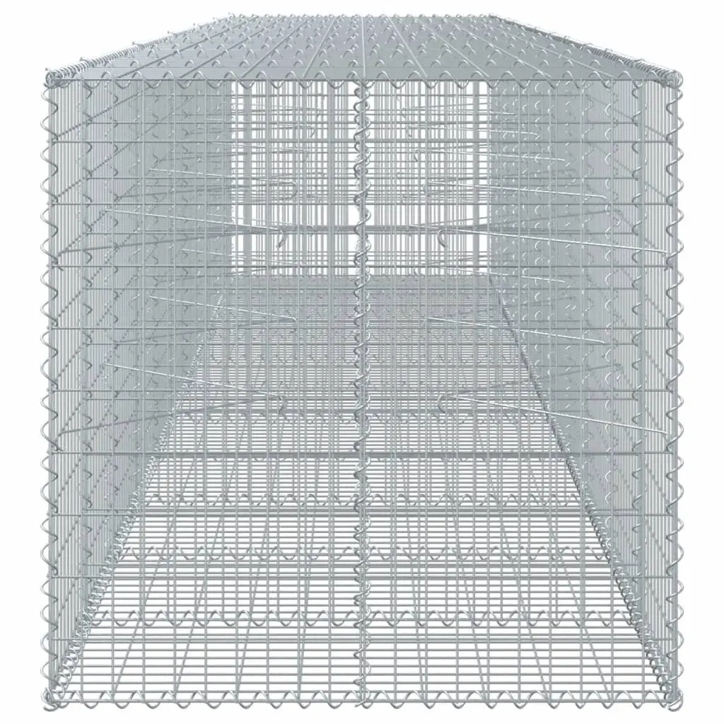 Gabion Basket Galvanised Iron 550x100x100 cm Silver with Cover