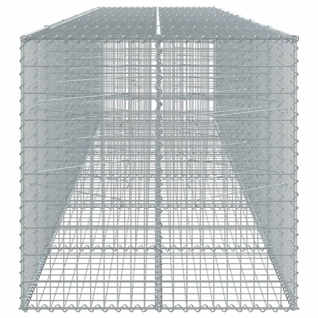 Gabion Basket with Cover 600x100x100 cm Garden Retaining Wall Wire Cage