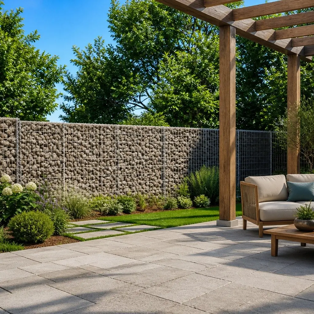 Gabion Basket Silver Galvanised Iron Wire 650x100x100 cm with Cover Outdoor Garden Landscaping
