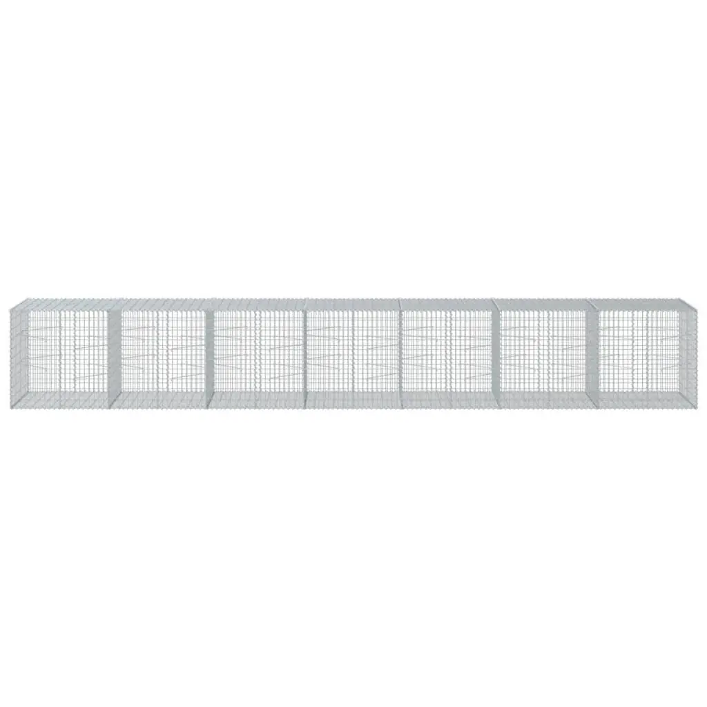 Gabion Basket Galvanised Iron Wire 700x100x100 cm Silver with Cover