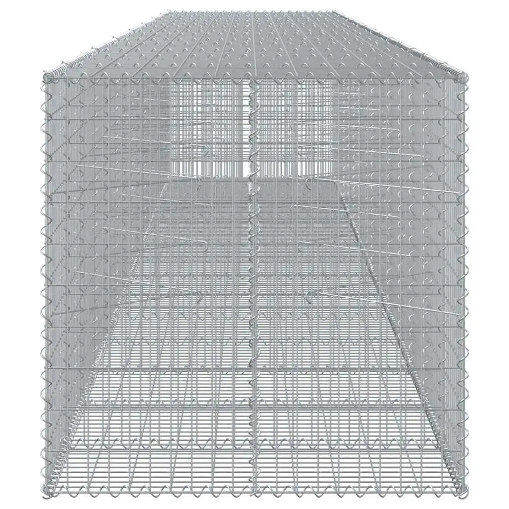 Gabion Basket 750x100x100 cm Galvanised Iron Wire with Cover for Garden Retaining and Outdoor Use