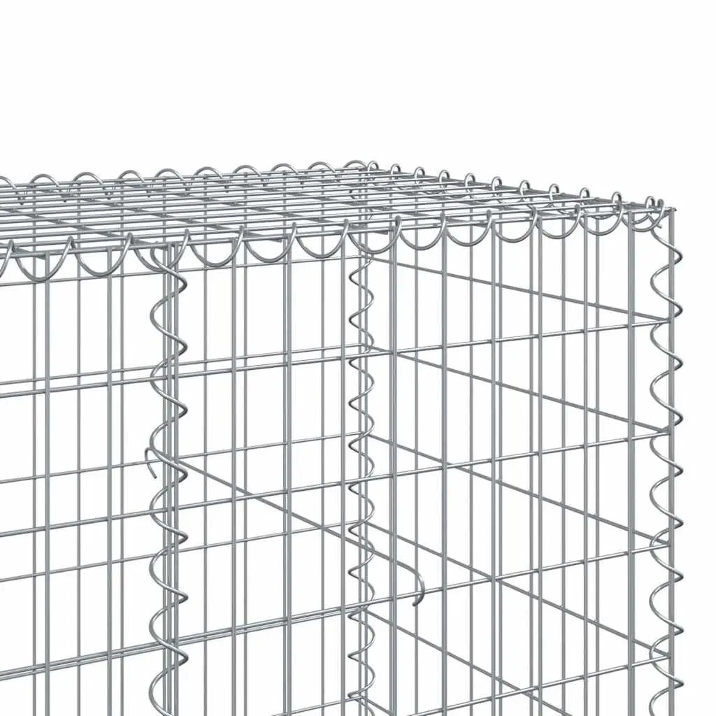 Gabion Basket 750x100x100 cm Galvanised Iron Wire with Cover for Garden Retaining and Outdoor Use