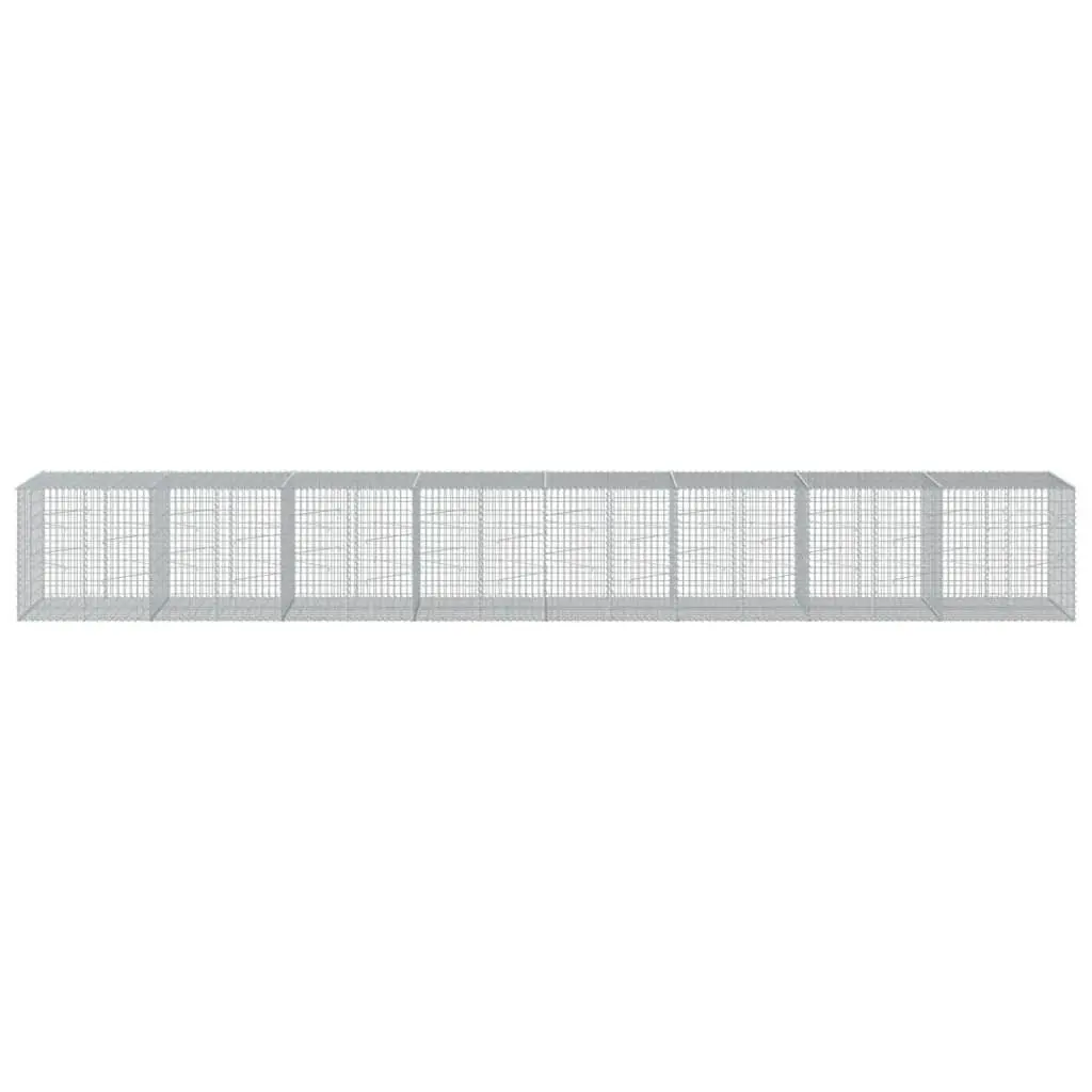 Gabion Basket with Cover 800x100x100 cm Galvanised Iron Wire Cage Garden