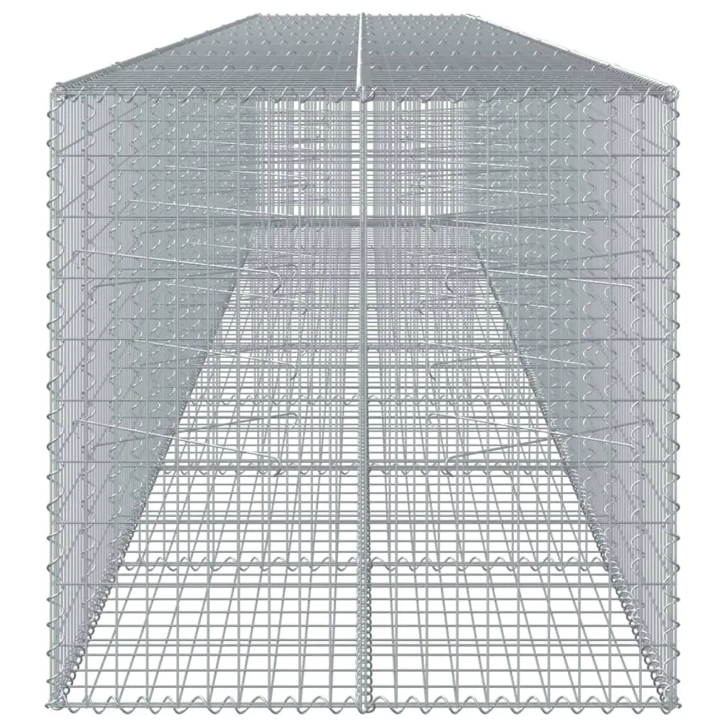 Gabion Basket with Cover 800x100x100 cm Galvanised Iron Wire Cage Garden