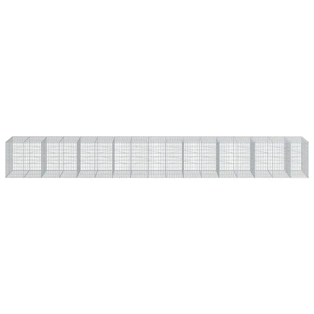 Gabion Basket 950x100x100cm Silver Galvanised Iron Wire Outdoor Garden Retaining with Cover