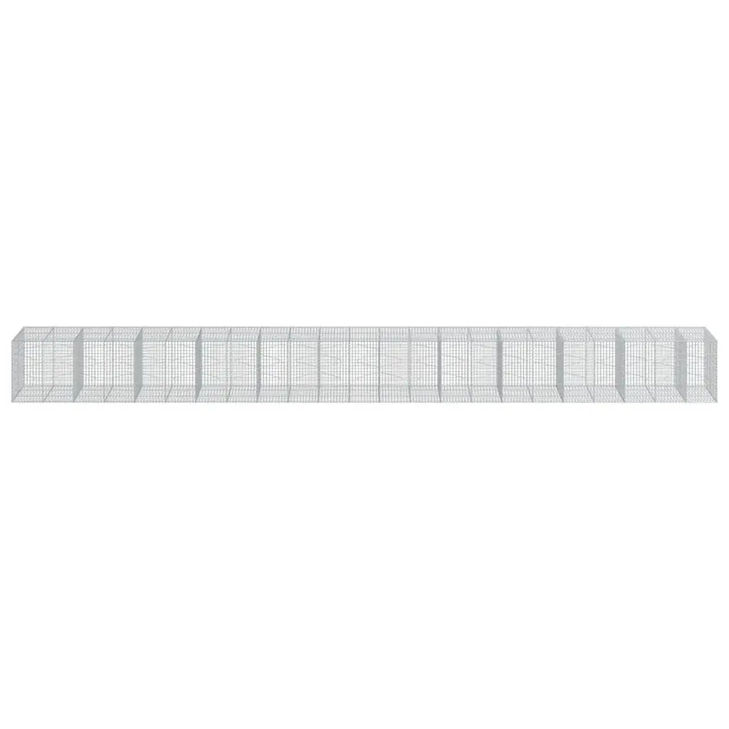 Gabion Basket Galvanised Iron 1150x100x100 cm Silver Outdoor Garden Retaining Wall Decor