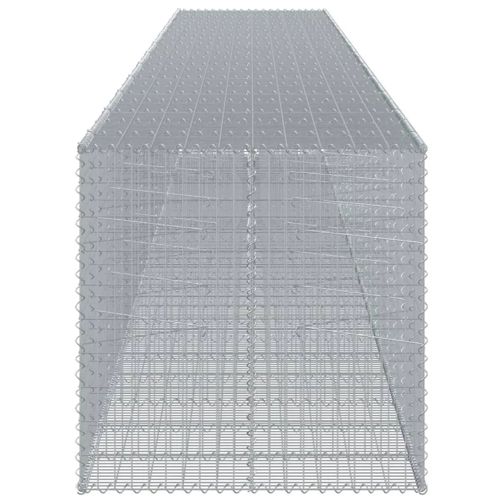 Gabion Basket Galvanised Iron 1150x100x100 cm Silver Outdoor Garden Retaining Wall Decor