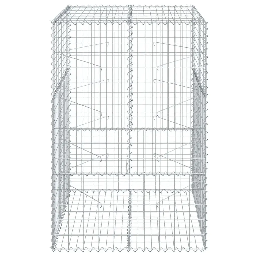 Gabion Basket 100x100x150cm Galvanised Iron Wire Garden Structure with Cover for Outdoor Landscaping