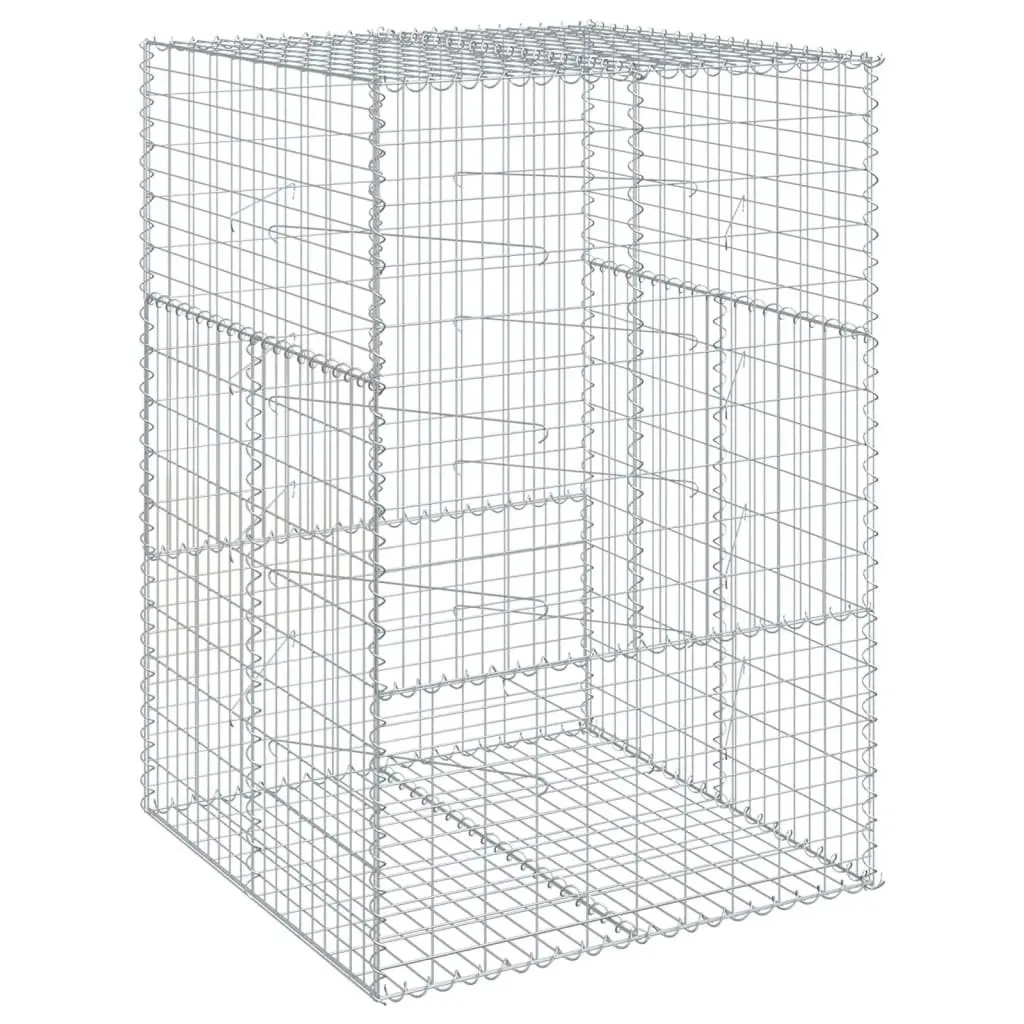 Gabion Basket 100x100x150cm Galvanised Iron Wire Garden Structure with Cover for Outdoor Landscaping
