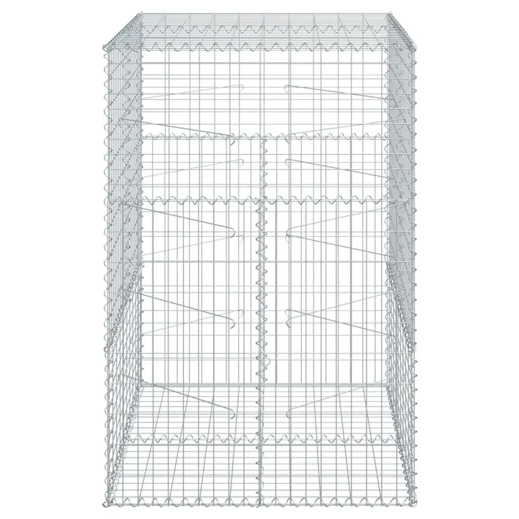 Gabion Basket 100x100x150cm Galvanised Iron Wire Garden Structure with Cover for Outdoor Landscaping