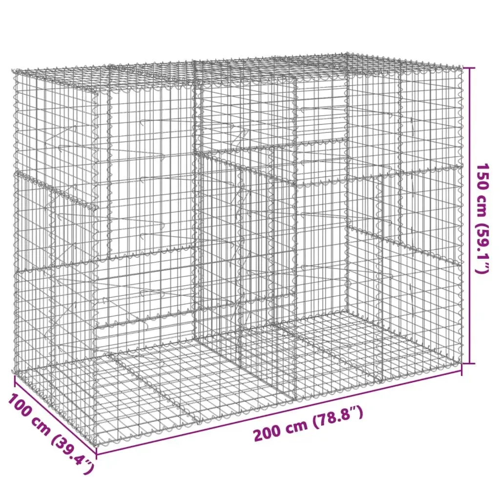 Gabion Basket for Home Use 200x100x150 cm