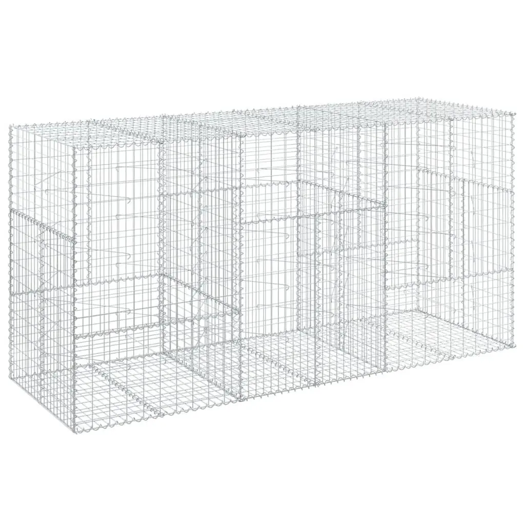 Gabion Basket Galvanised Iron Wire 300x100x150 cm Silver Outdoor Garden