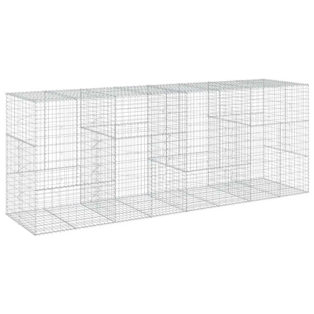 Gabion Basket Galvanised Iron Wire 400x100x150cm Silver Outdoor Garden Retaining Wall