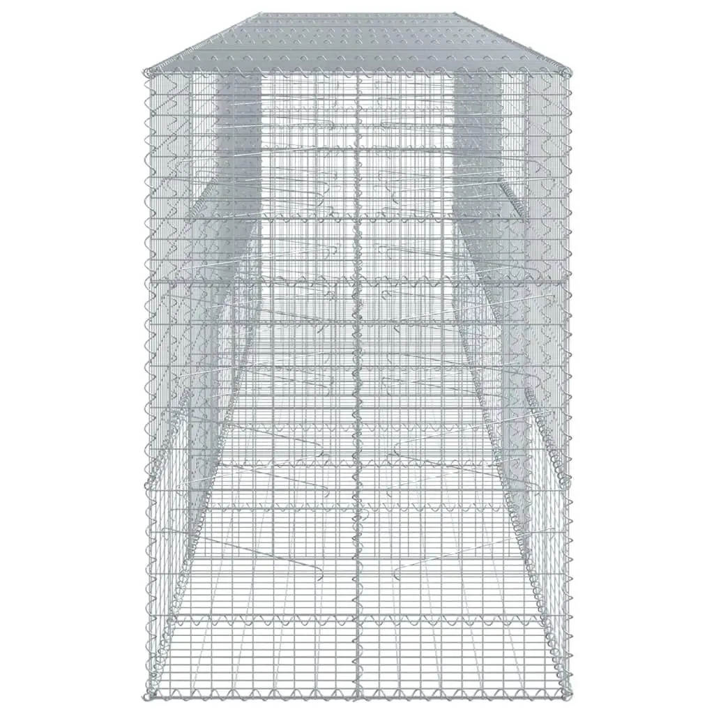 Gabion Basket Silver Metal 500x100x150cm Galvanised Iron Wire Garden Retaining Wall with Cover