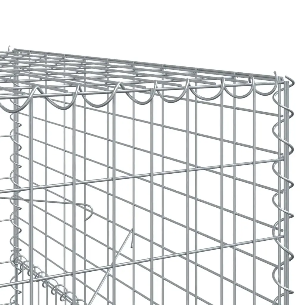 Gabion Basket Silver Metal 500x100x150cm Galvanised Iron Wire Garden Retaining Wall with Cover