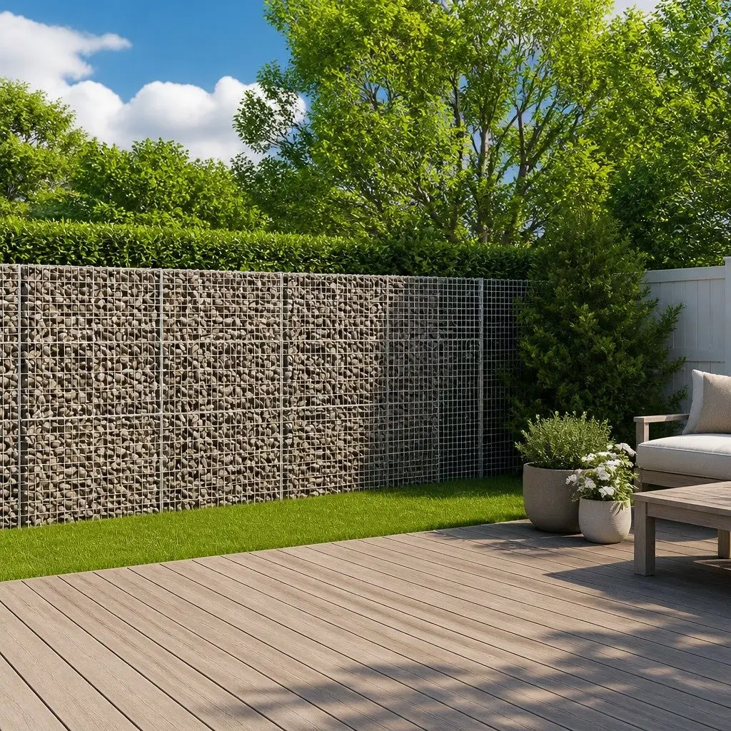 Gabion Basket Garden Cage Galvanised Iron Wire 700x100x150cm with Cover Silver