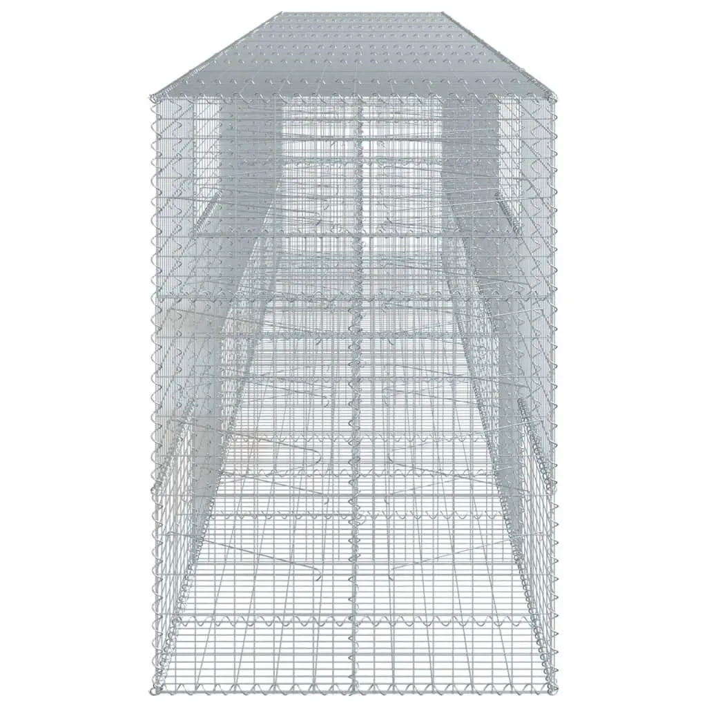 Gabion Basket Garden Cage Galvanised Iron Wire 700x100x150cm with Cover Silver