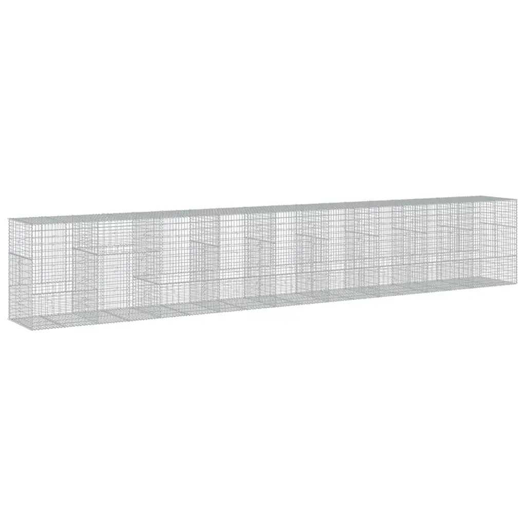 Gabion Basket Galvanised Iron 900x100x150 cm Silver Garden Landscaping Cage