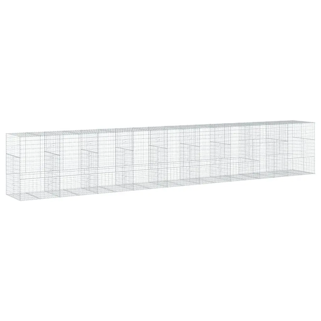Gabion Basket Galvanised Iron 900x100x150 cm Silver Garden Landscaping Cage