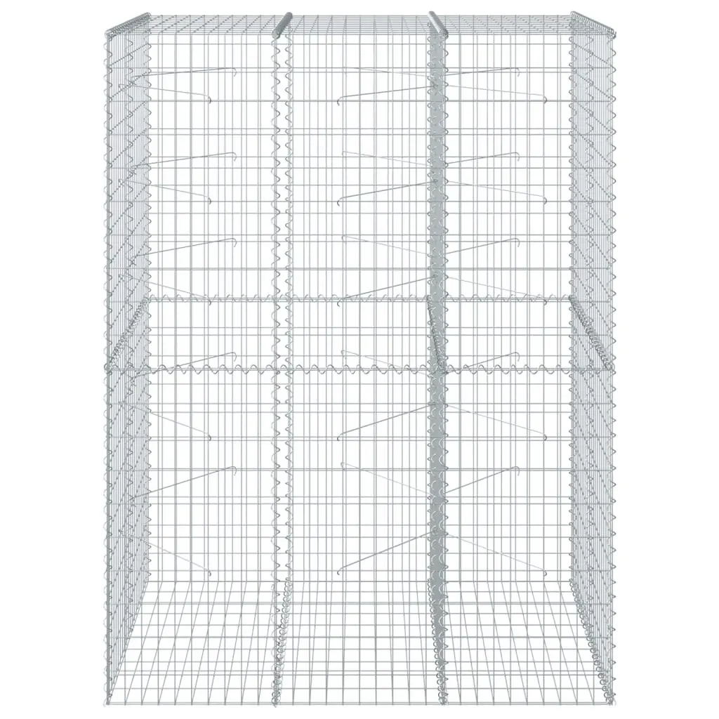 Gabion Basket Galvanised Iron Wire 150x100x200cm Silver Outdoor Garden Retaining Wall Decor