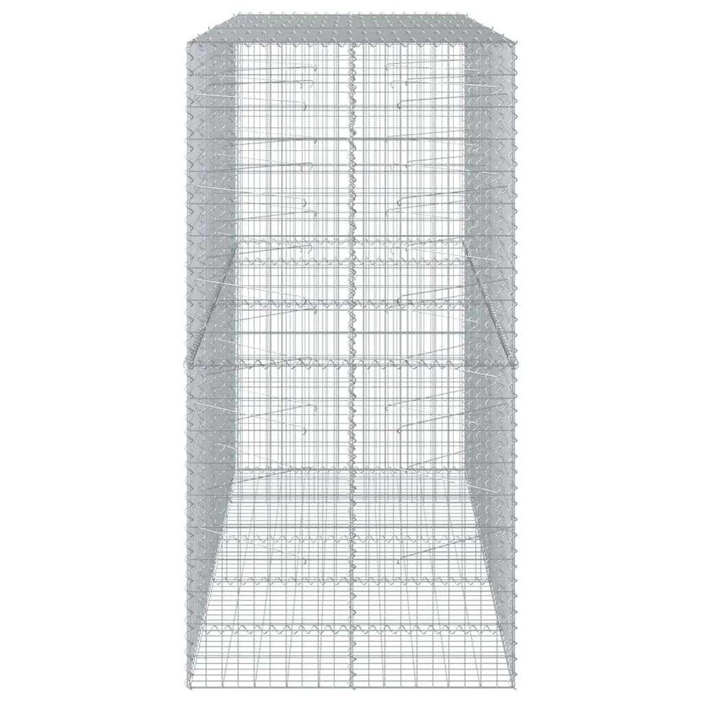 Gabion Basket Galvanised Iron Wire 250x100x200 cm Silver with Cover