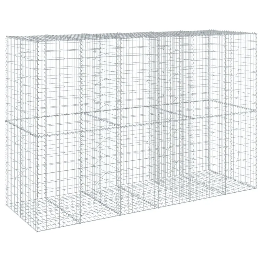 Garden Planter Galvanised Iron Wire 300x100x200cm Silver Gabion Basket with Cover