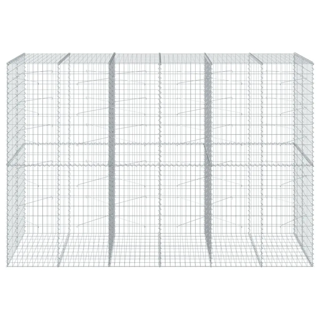 Garden Planter Galvanised Iron Wire 300x100x200cm Silver Gabion Basket with Cover