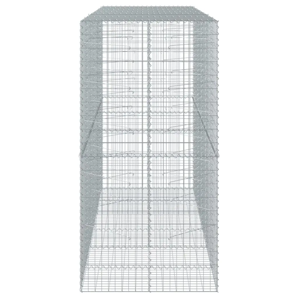 Garden Planter Galvanised Iron Wire 300x100x200cm Silver Gabion Basket with Cover