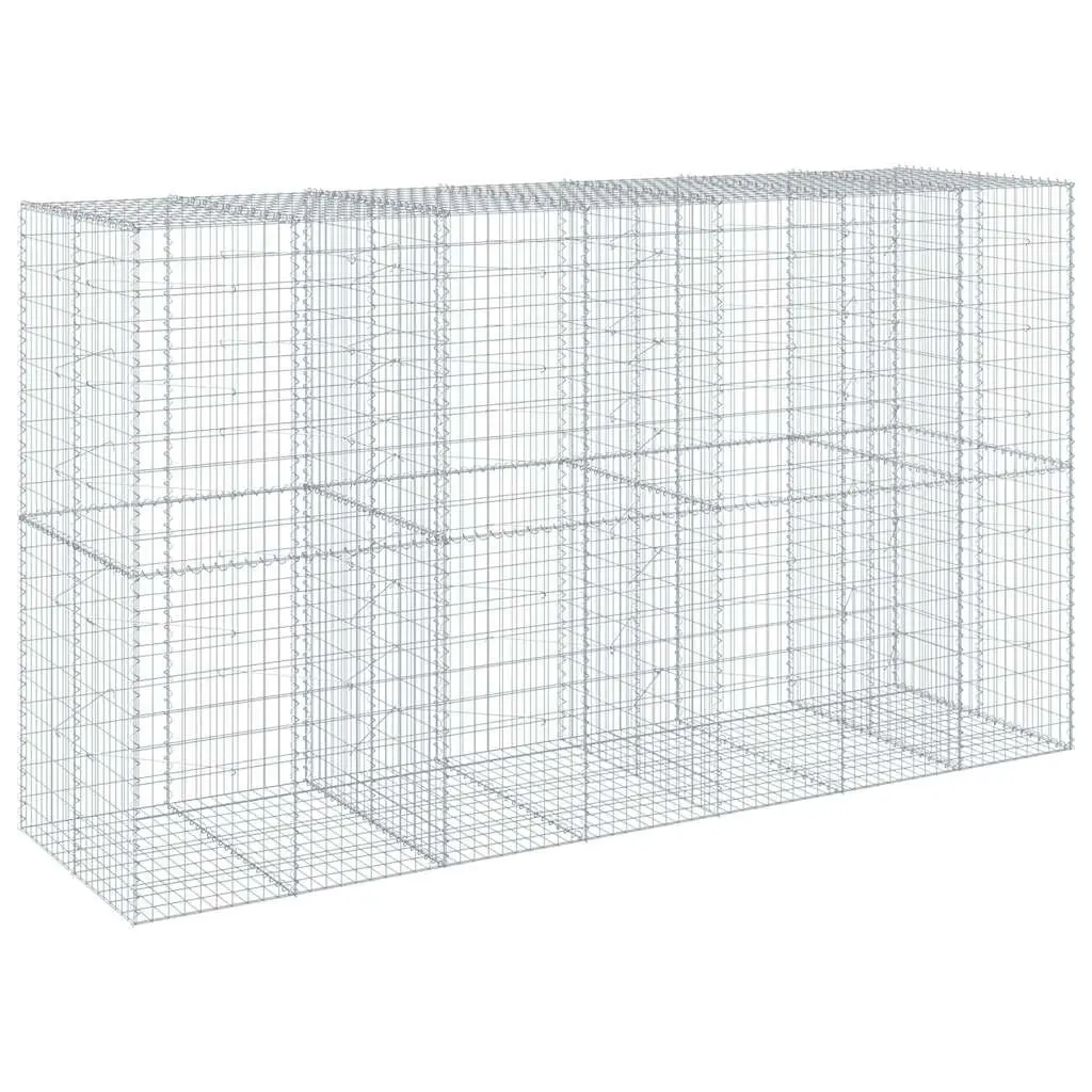 Gabion Basket Galvanised Iron Wire 350x100x200cm Silver Outdoor Retaining Wall Garden Landscaping