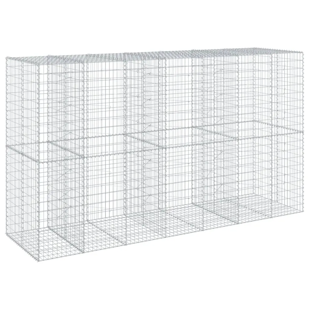 Gabion Basket Galvanised Iron Wire 350x100x200cm Silver Outdoor Retaining Wall Garden Landscaping
