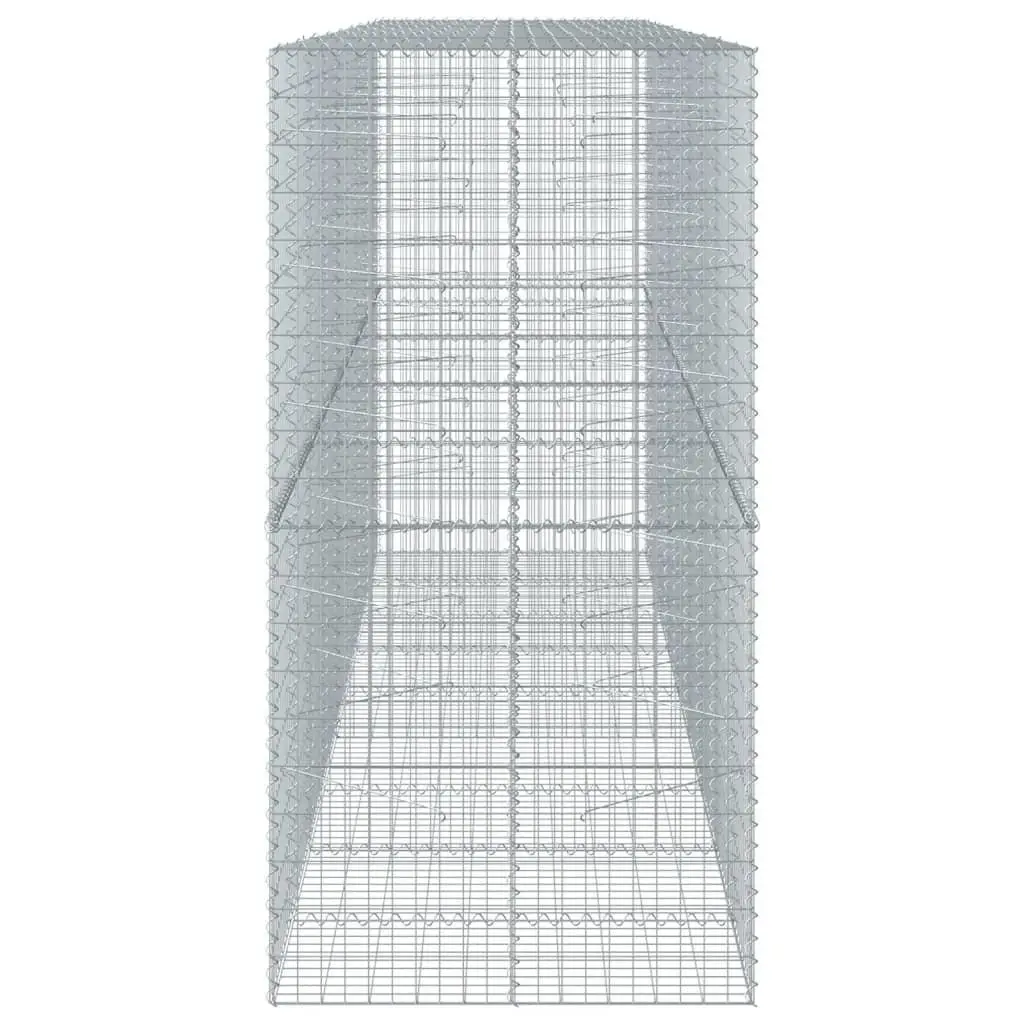 Gabion Basket 450x100x200 cm Silver Galvanised Iron Wire with Cover for Garden Landscaping and Retaining Wall