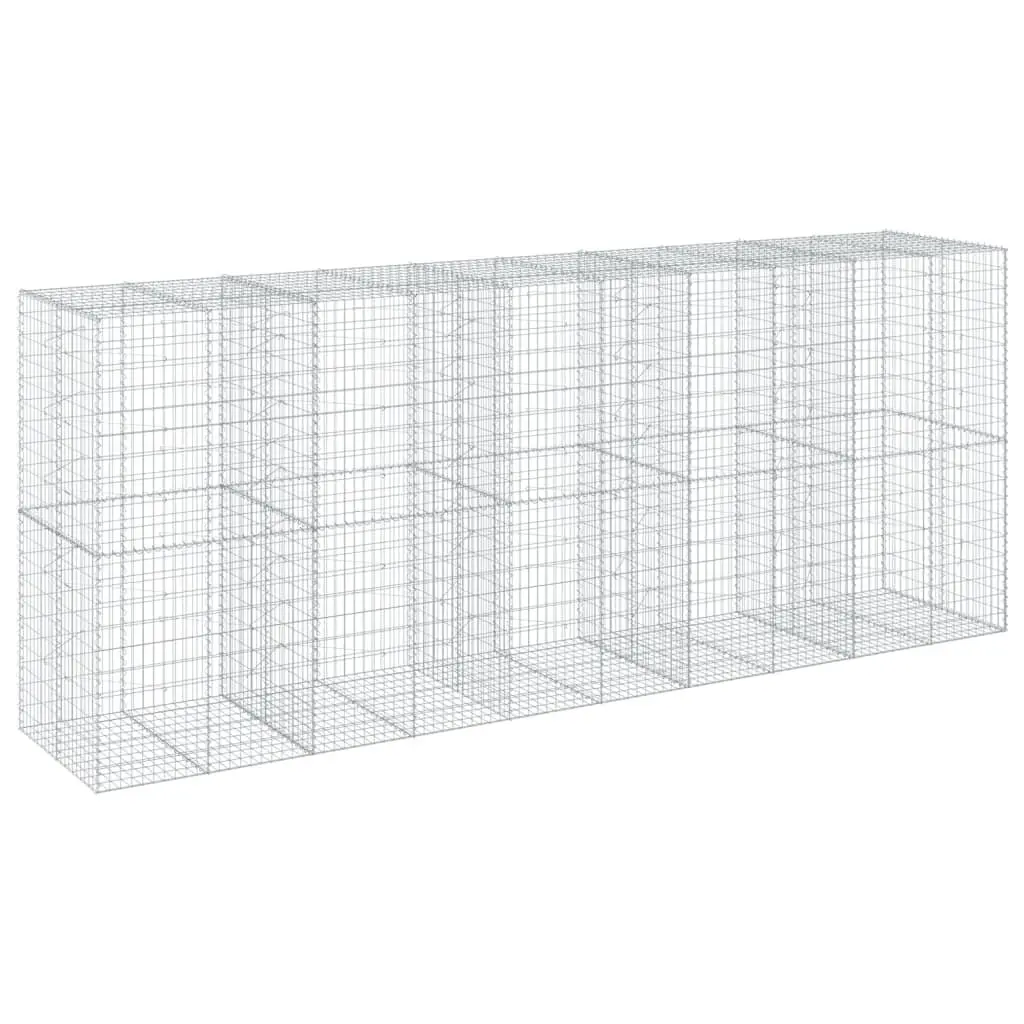 Gabion Basket Galvanised Iron Wire 500x100x200 cm Silver Outdoor Landscaping Retaining Wall