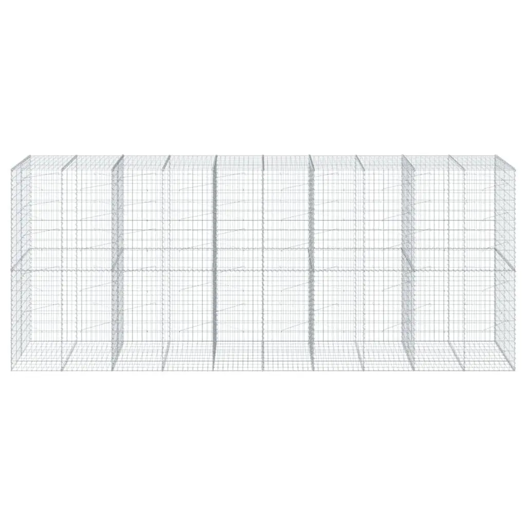 Gabion Basket Galvanised Iron Wire 500x100x200 cm Silver Outdoor Landscaping Retaining Wall