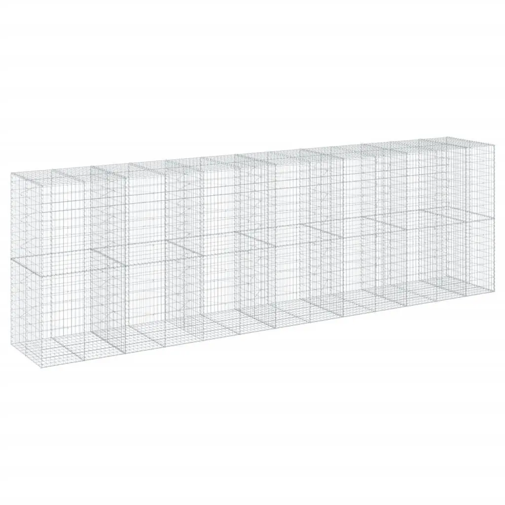Gabion Basket Galvanised Iron Wire 650x100x200 cm Silver Outdoor Garden