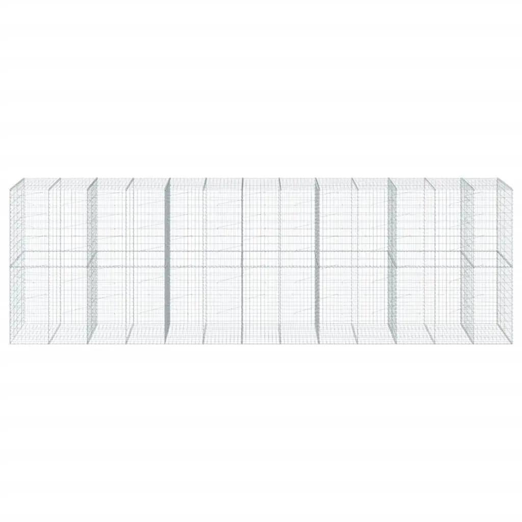 Gabion Basket Galvanised Iron Wire 650x100x200 cm Silver Outdoor Garden