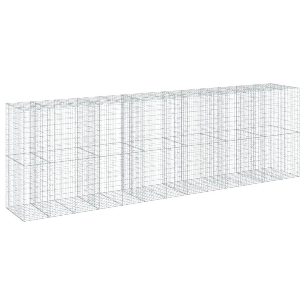 Gabion Basket Galvanised Iron Wire 650x100x200 cm Silver Outdoor Garden