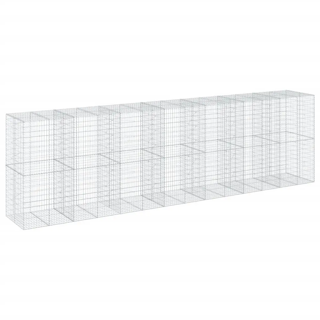 Gabion Basket Galvanised Iron Wire 700x100x200 cm Silver Outdoor Garden Landscaping