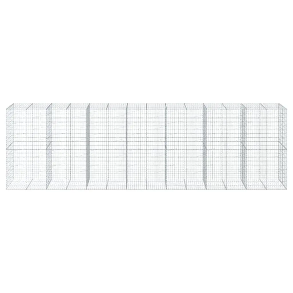 Gabion Basket Galvanised Iron Wire 700x100x200 cm Silver Outdoor Garden Landscaping